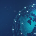Blue global network connection illustration