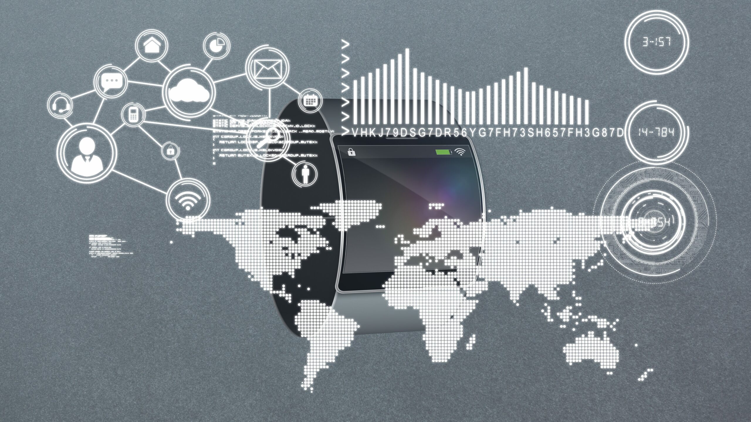 map-statistical-information-with-smartwatch-background